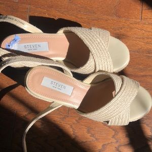 Steven NY platform nude sandals 7.5 ladies- worn once. Ready to trade